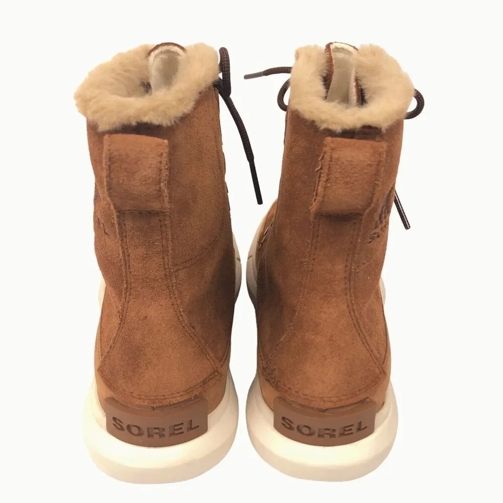 New NoBox Sorel Explorer II Joan Faux Fur Waterproof Boots Brown Suede Leather 7